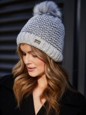 Light gray herringbone winter hat C44 - Online store - Boutique